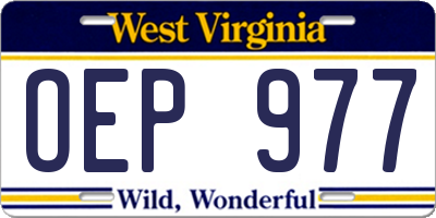 WV license plate OEP977