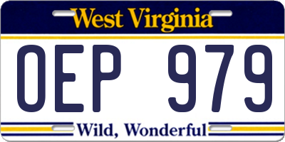 WV license plate OEP979