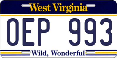 WV license plate OEP993