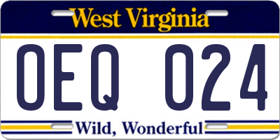 WV license plate OEQ024