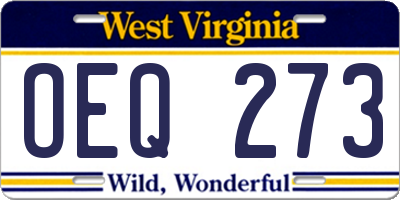 WV license plate OEQ273