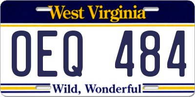 WV license plate OEQ484