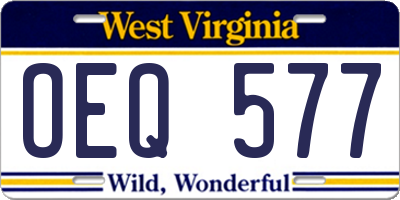WV license plate OEQ577