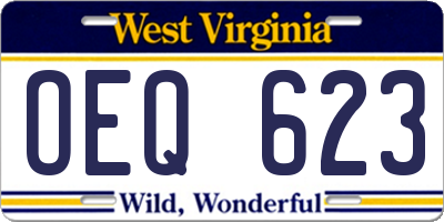 WV license plate OEQ623
