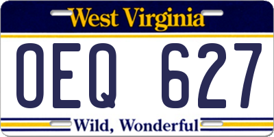 WV license plate OEQ627