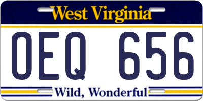 WV license plate OEQ656