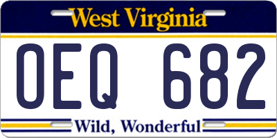 WV license plate OEQ682