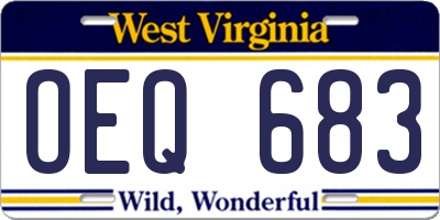 WV license plate OEQ683