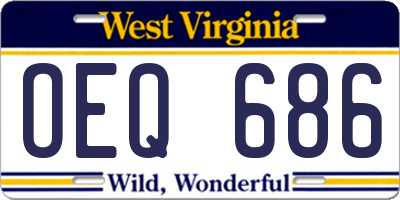 WV license plate OEQ686