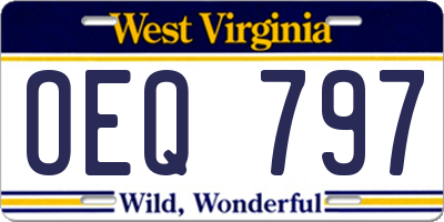 WV license plate OEQ797