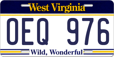 WV license plate OEQ976