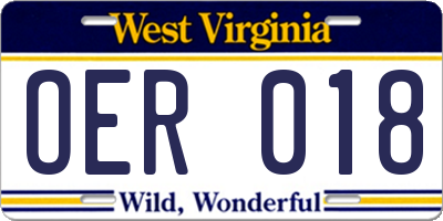 WV license plate OER018