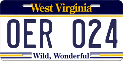 WV license plate OER024