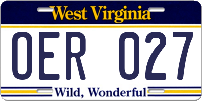 WV license plate OER027