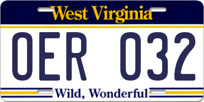 WV license plate OER032