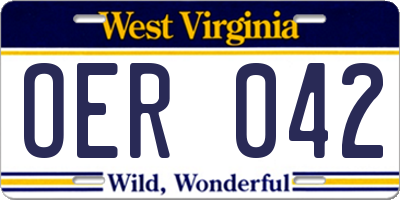 WV license plate OER042
