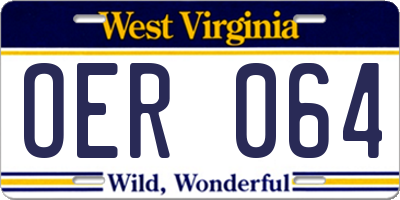 WV license plate OER064