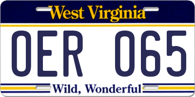 WV license plate OER065