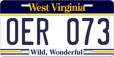 WV license plate OER073