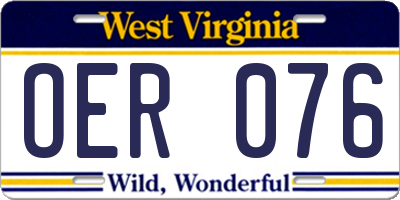 WV license plate OER076