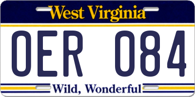 WV license plate OER084