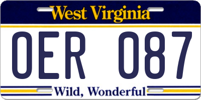 WV license plate OER087
