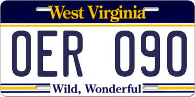 WV license plate OER090