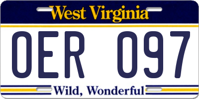 WV license plate OER097