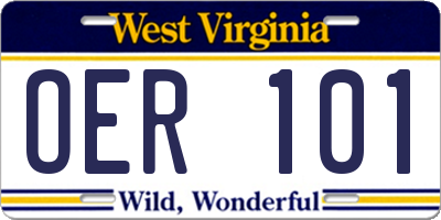 WV license plate OER101