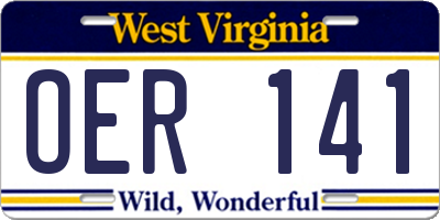WV license plate OER141