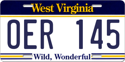 WV license plate OER145