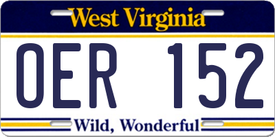 WV license plate OER152