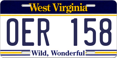 WV license plate OER158