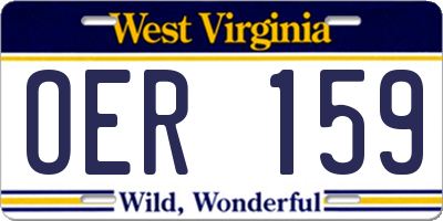 WV license plate OER159