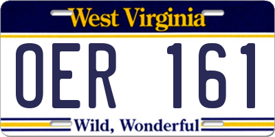 WV license plate OER161