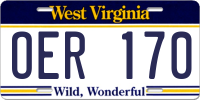 WV license plate OER170
