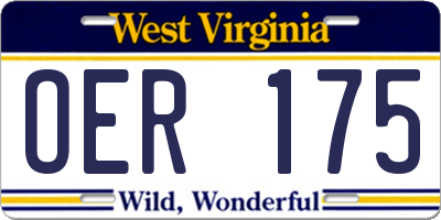 WV license plate OER175