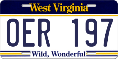 WV license plate OER197