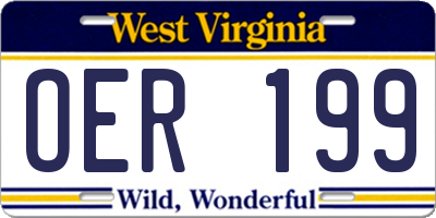 WV license plate OER199