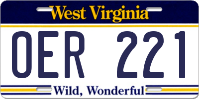 WV license plate OER221