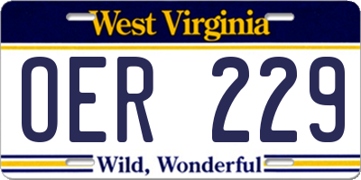 WV license plate OER229