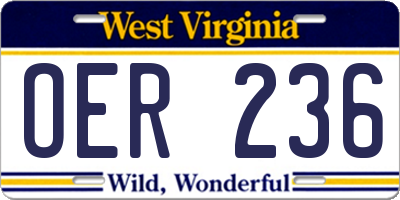 WV license plate OER236