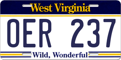 WV license plate OER237