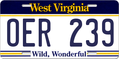 WV license plate OER239