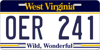 WV license plate OER241