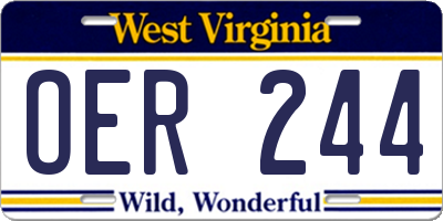 WV license plate OER244