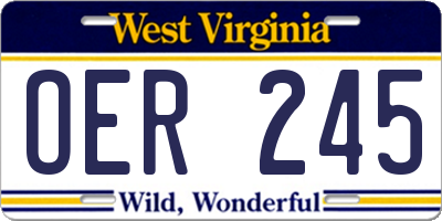 WV license plate OER245