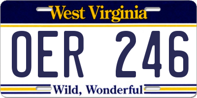 WV license plate OER246