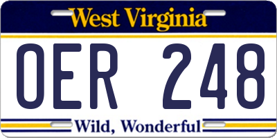 WV license plate OER248