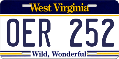 WV license plate OER252